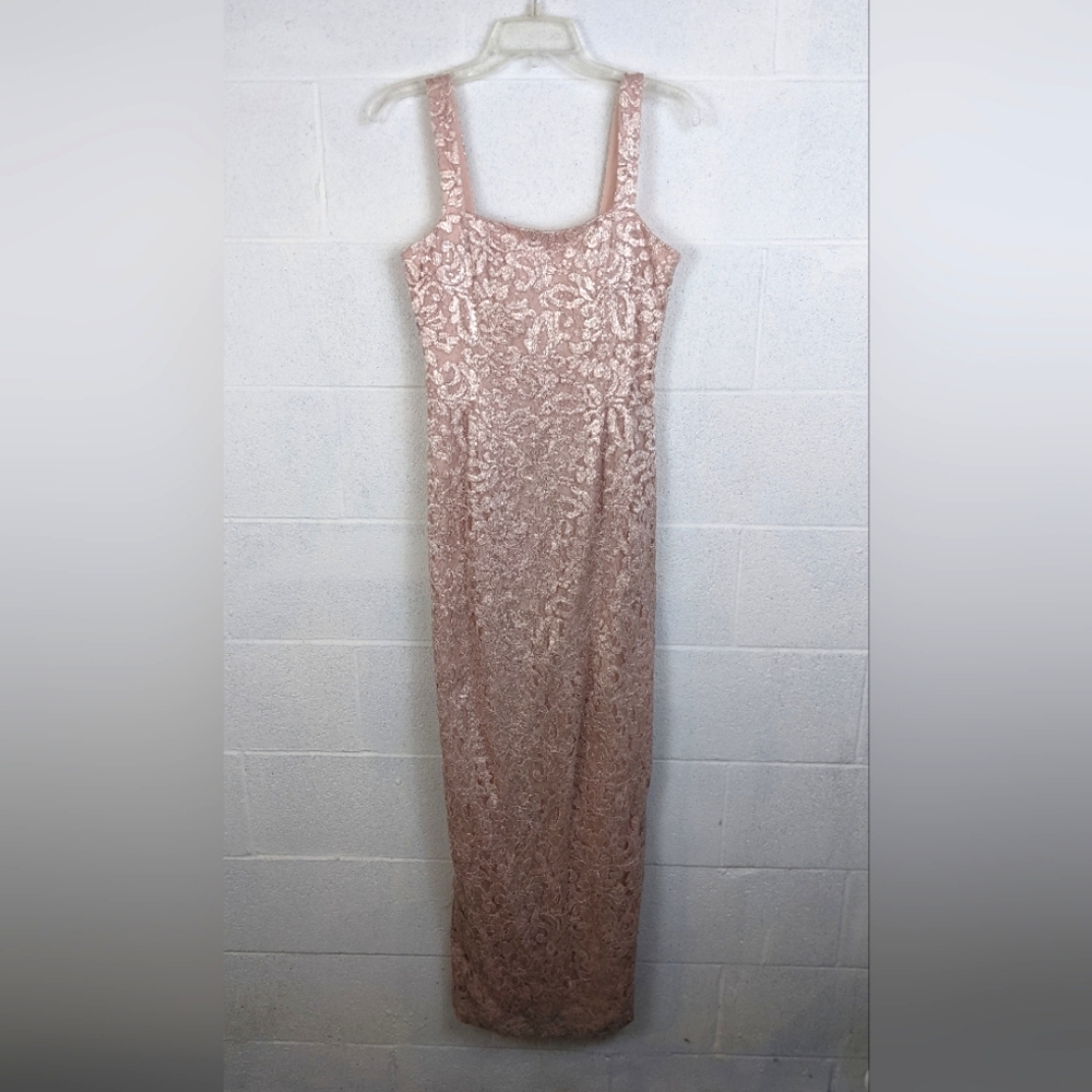 Ignite Evenings Brown Long Fitted Sequin Dress Women 6